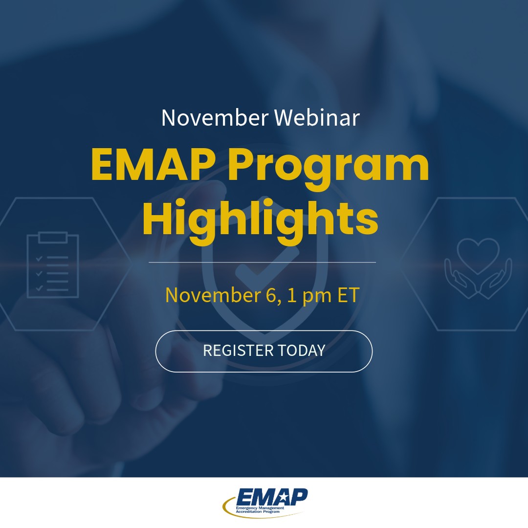 EMAP_US's tweet image. This Thursday, Nov. 6, at 1 pm ET, we sit down to talk to recently accredited programs to learn about their accreditation journey, lessons learned, and best practices. 

Register now: ow.ly/MPzy50XgmKw

#EMAP #EMAPAccredited #EmergencyManagement #EMGTwitter