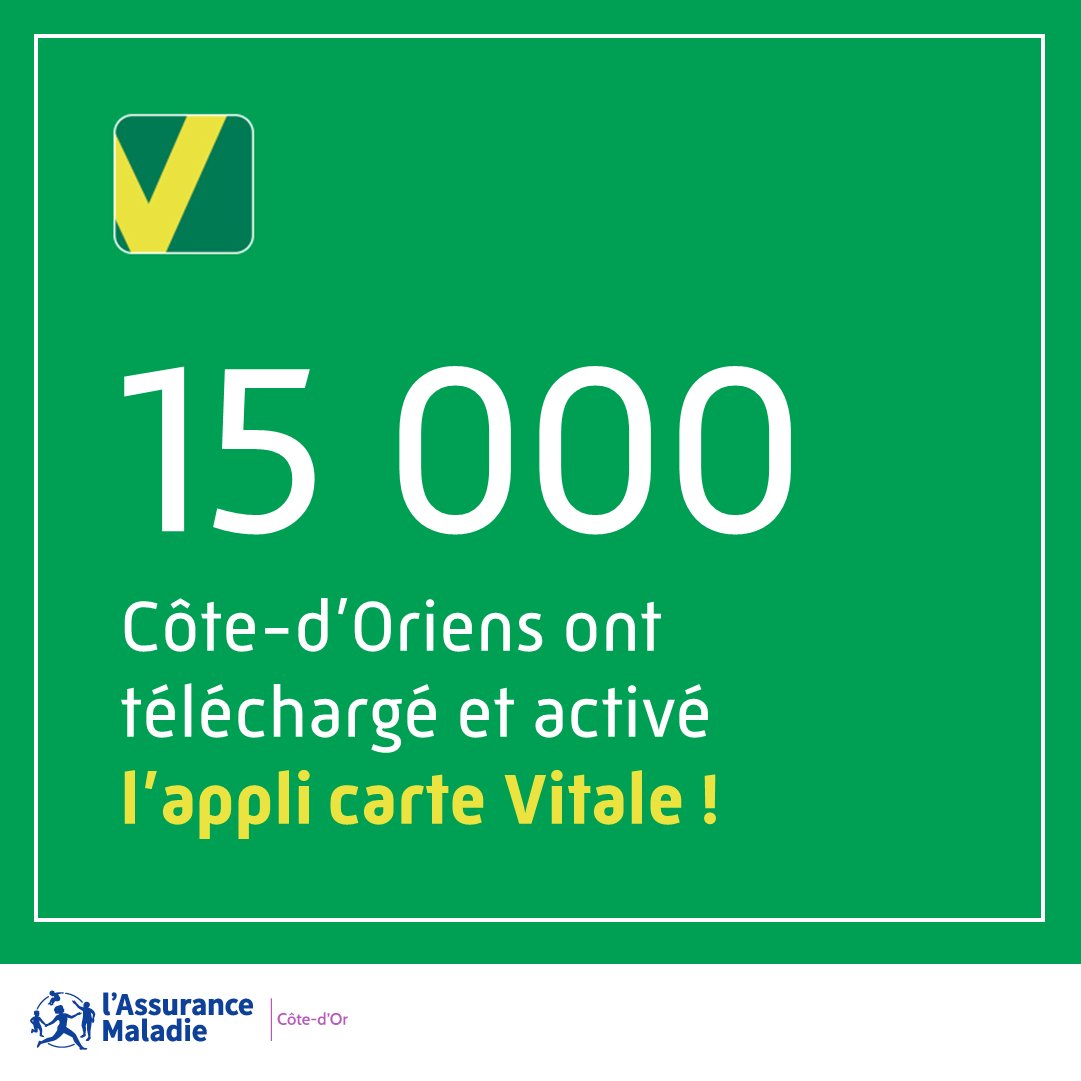 Cpam_21's tweet photo. #AppliCarteVitale | Plus de 15 000 assurés ont téléchargé et activé l'appli carte Vitale en #CotedOr.📱

L'appli carte Vitale est une alternative à la carte Vitale physique (qui continue d'exister) :
✅ Toujours sur soi
✅ Toujours à jour 
✅ Confidentielle et sécurisée https://t.co/mt4dhJJxoo