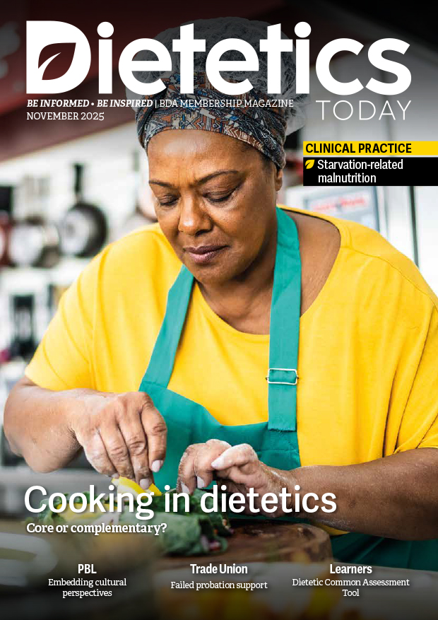📖 This month’s Dietetics Today looks at whether there is a role for cooking in dietetics, how <a href="/BDA_TradeUnion/">BDA Trade Union</a> supported an international dietitian, faith and culture in practice-based learning and much more. Members, read it online now: bda.uk.com/membership/pub…
