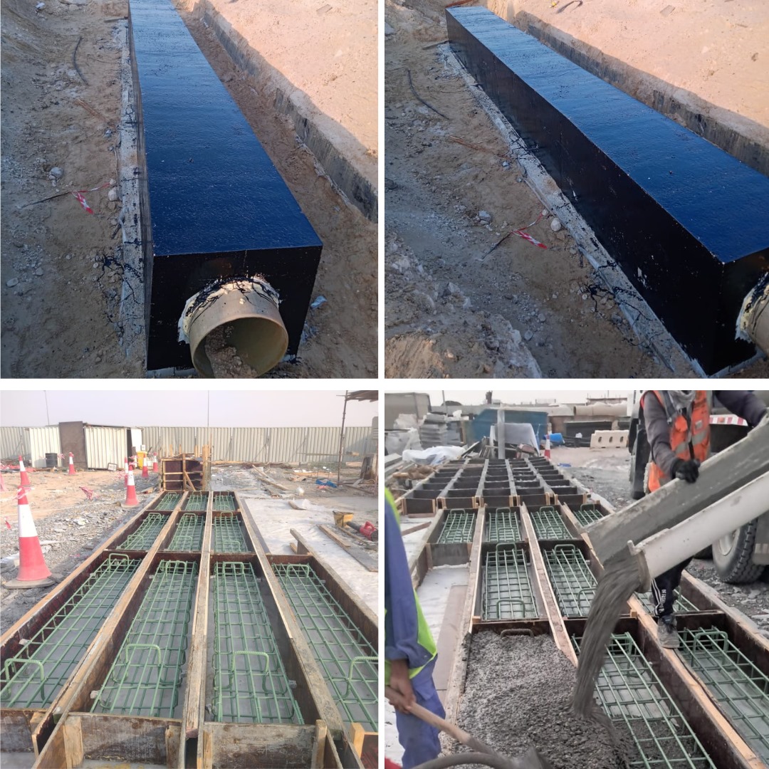 CougarGCuae's tweet image. [E75] Upgrading of the Road from Al Faya to Seih Shuaib
Ongoing site progress as concrete casting for protection slabs continues efficiently, ensuring structural durability and safety. Simultaneously, waterproofing work for irrigation ducts is in progress  #AbuDhabiProjects