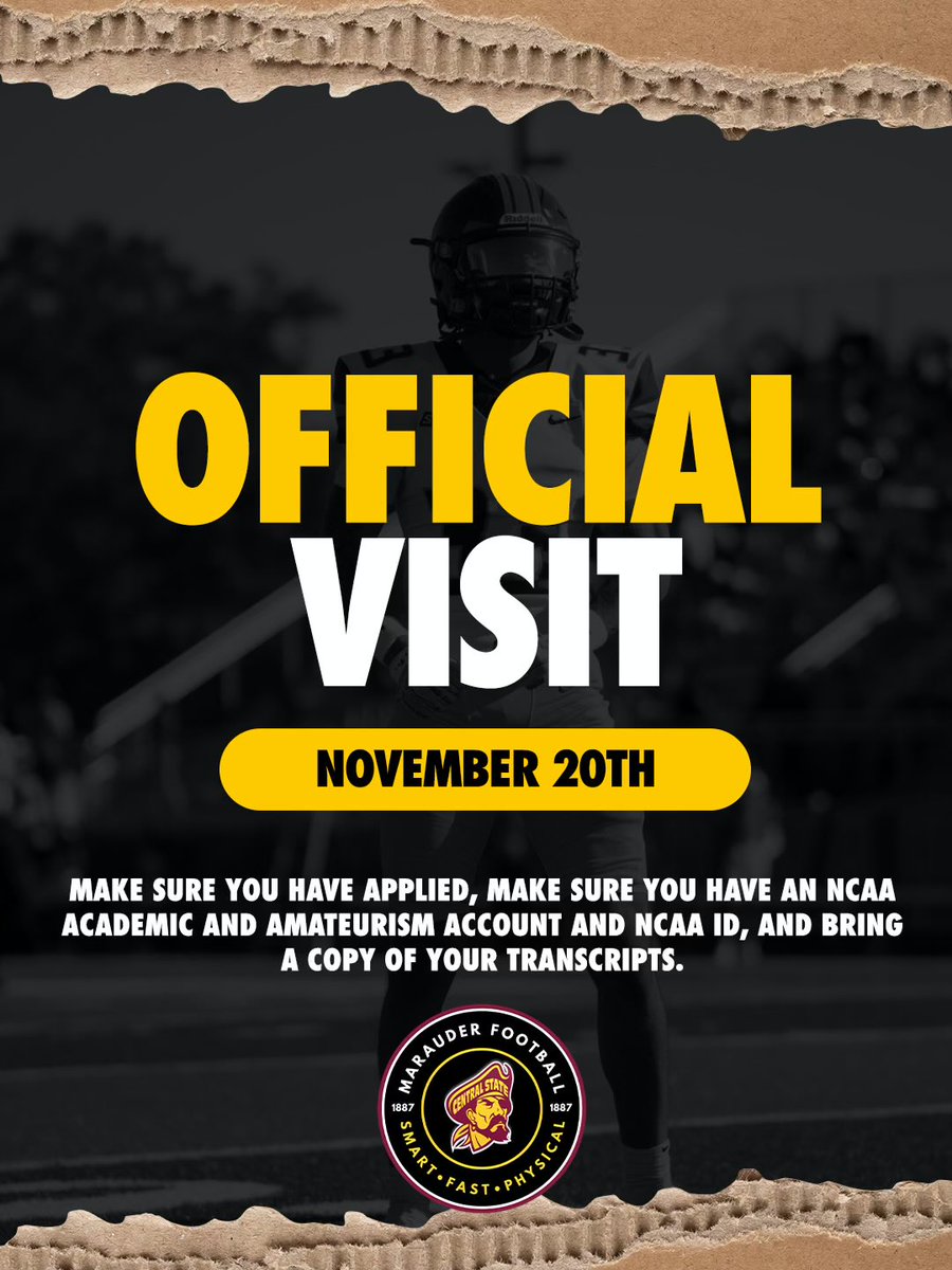 Blessed to receive an official visit invite from Central State University! 🙏
Excited to meet the staff and experience the program! 🏈
<a href="/GoMaraudersFB/">Central State Marauders Football 🏴‍☠️</a>