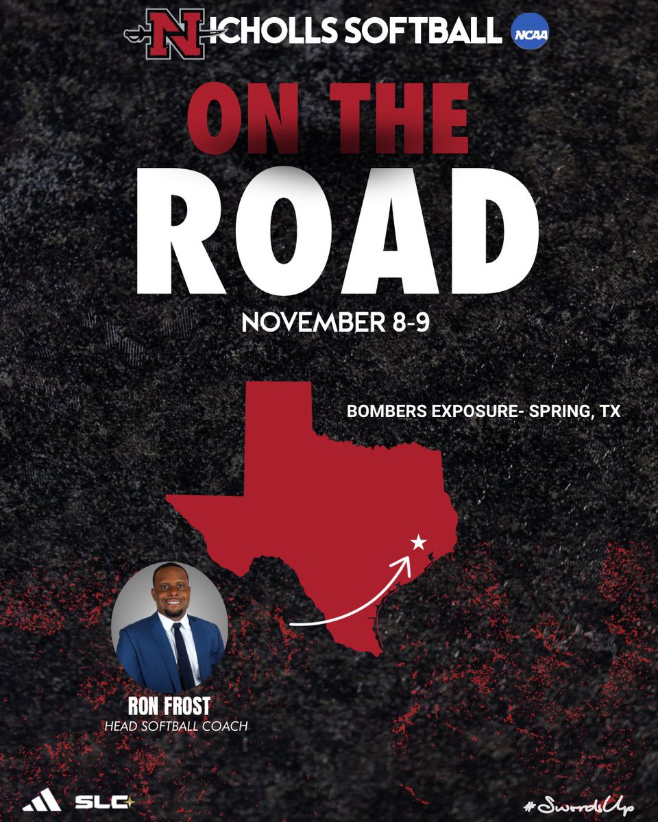 nicholls_sb's tweet photo. 𝟯 𝗖𝗼𝗮𝗰𝗵𝗲𝘀, 𝟯 𝗦𝘁𝗮𝘁𝗲𝘀🚘

@CoachRonFrost, @nicole_pinney6, @Coach_AVazquez all hitting the recruiting trail this weekend!

⬇️drop your schedules⚔️

#SwordsUp https://t.co/pbxBRnVg4z