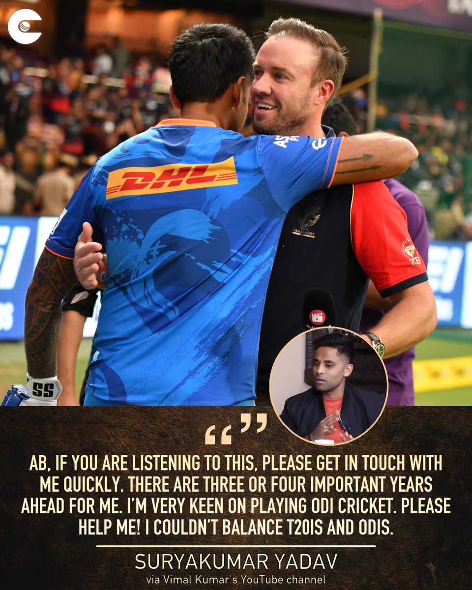 circleofcricket's tweet image. 🆘 from SKY to ABD 🗣

#SuryaKumarYadav #ABdeVilliers