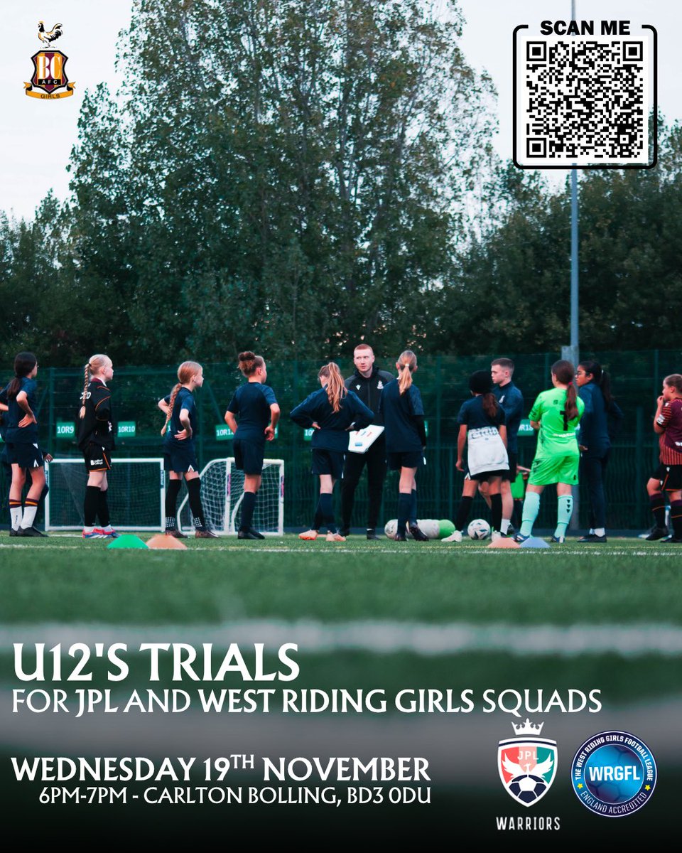 bcafc_girls's tweet photo. We are Recruiting! 🐓

Our Under 12 Claret and Under 12 Amber teams are looking for new players to join our squads competing in the Junior Premier League and West Riding Girls League.

🗓 Trial Date: Wednesday 19 November
⏰ Time: 6.00pm to 7.00pm

👉 Register your interest here: https://t.co/lG3AHFuhSU

#BCAFC