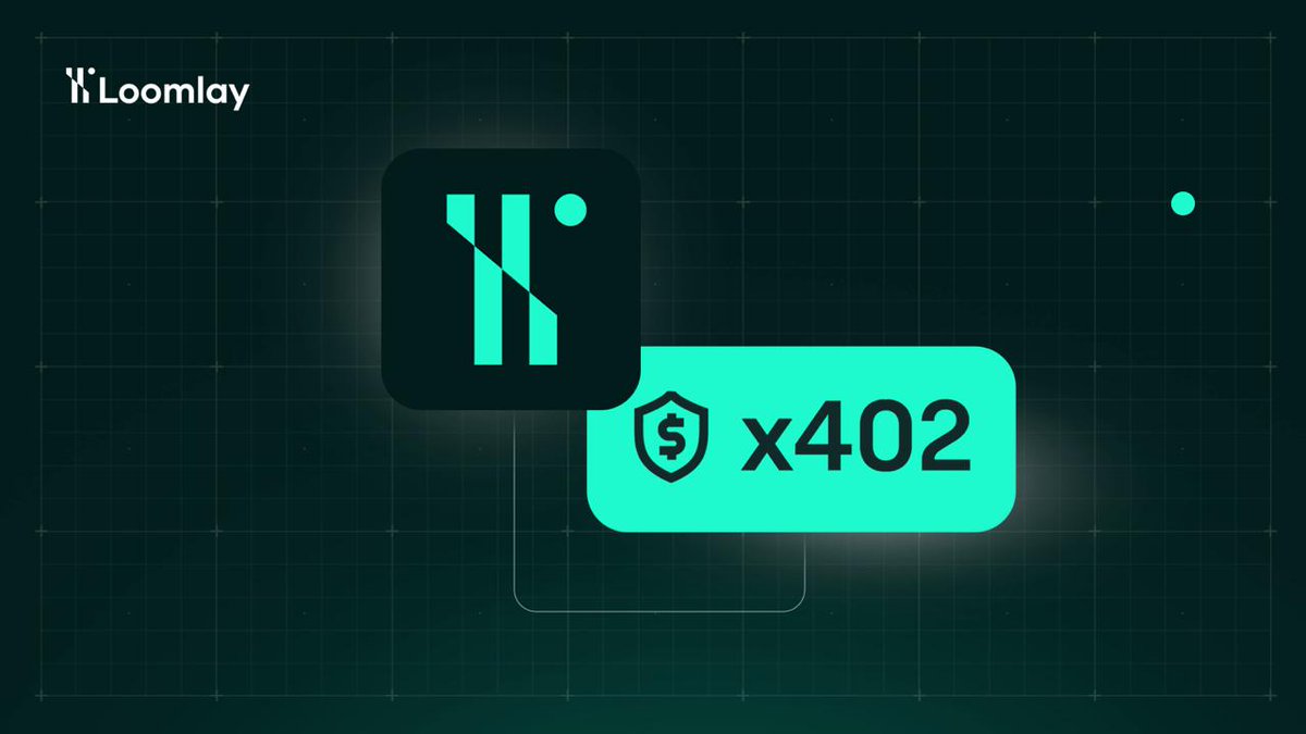loomlayai's tweet image. Loomlay trading tools are now integrated with x402 Protocol, giving any agents access to deeper market intelligence. Agents can now leverage: 
▪️Token analysis
▪️Broader market analysis
▪️Social sentiment 

and more. Explore now: x402scan.com/server/237d419…