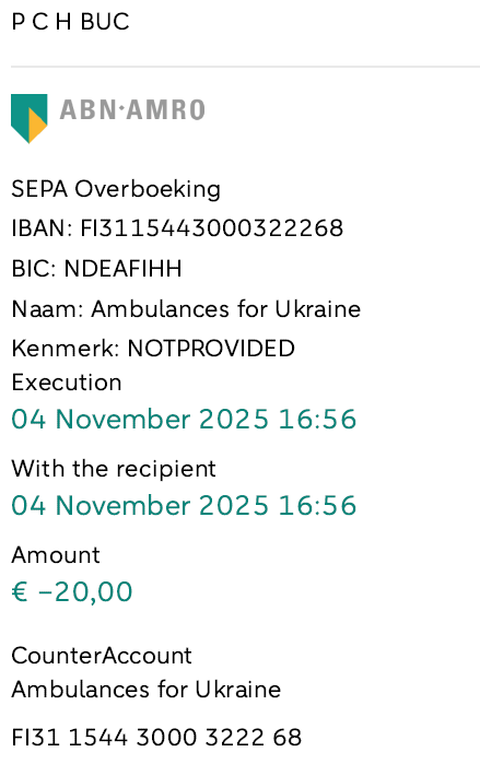 <a href="/ambulances4UA/">Ambulances for Ukraine - Ambulansseja Ukrainaan ry</a> money for blood
