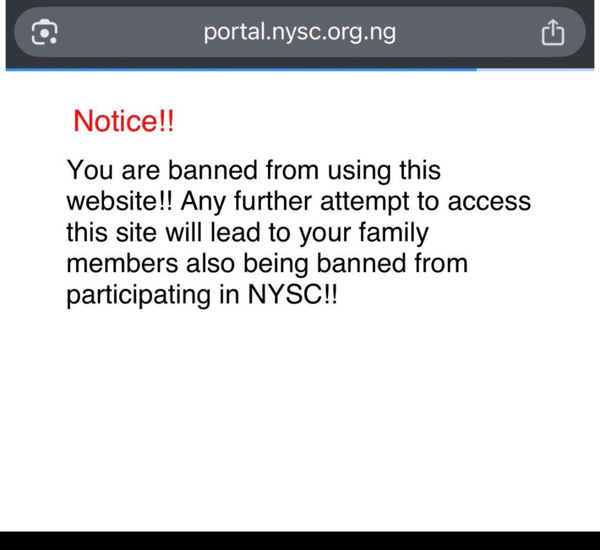 NYSC dakun 💔😩