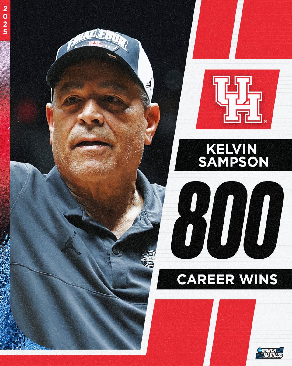 Congrats to Kelvin Sampson on 800 career wins 👏

<a href="/UHCougarMBK/">Houston Men's Hoops 🏀 🐾</a>