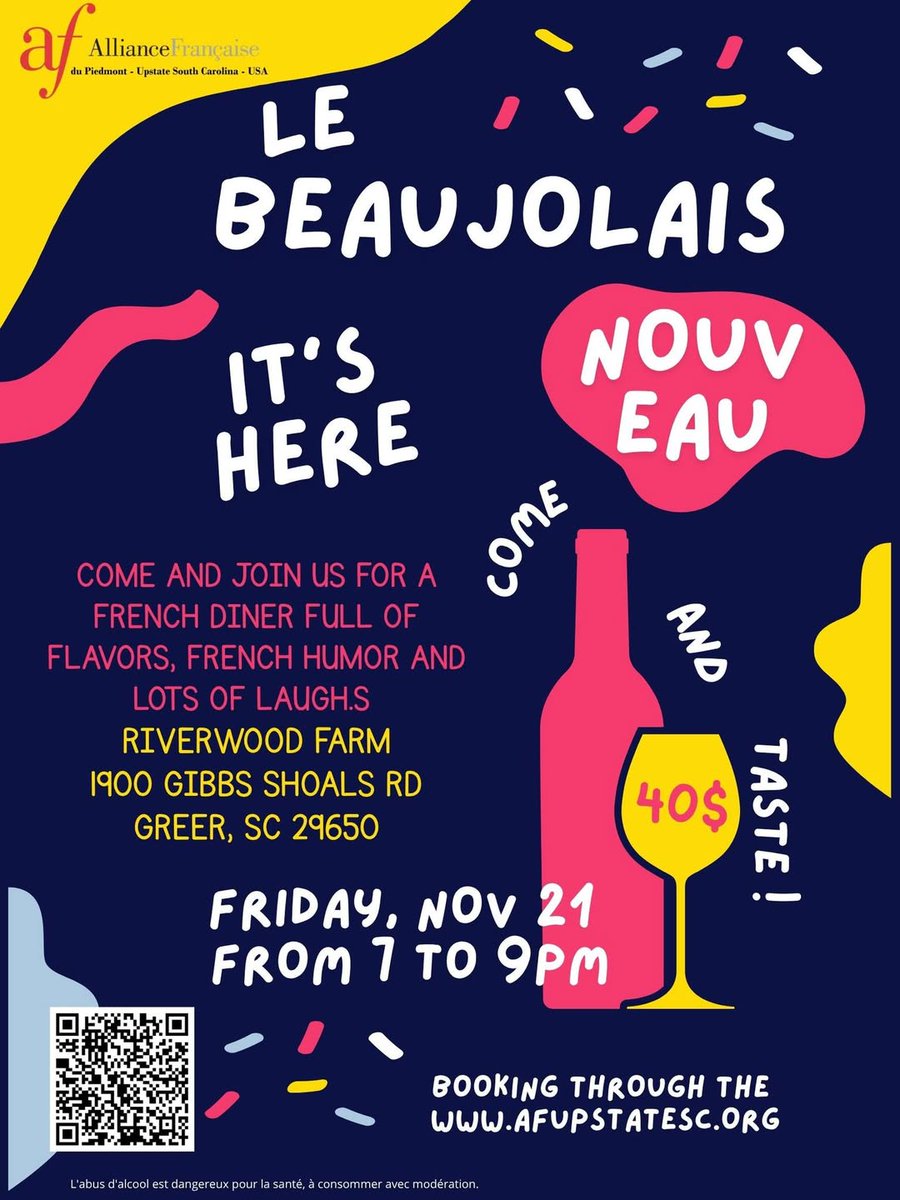 UpstateInt_SC's tweet image. #alliancefrancaisedupiedmont event