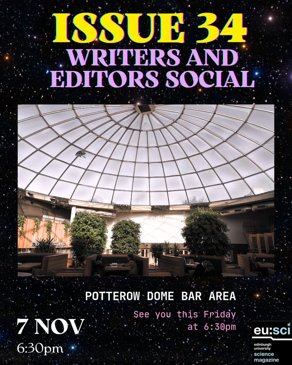 ✍️ Calling all writers and editors signed up for Issue 34! 

🗞️ Issue 34 is in the works and we’re cooking up ideas.

Join us for a chill evening of drinks, snacks, and creative plotting 🍷💬

#Eusci #Issue34 #EusciSocial #Writers #Editors ##ScienceCommunication