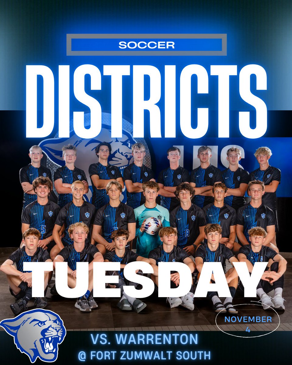 LutheranCougars's tweet photo. Join us in cheering on our Soccer team as they head into postseason competition!
They're playing Warrenton at 7pm at Fort Zumwalt South.
Let’s go, Cougars!
#CougarPride #PostseasonPush #LutheranHigh https://t.co/zUhWYKWxTf