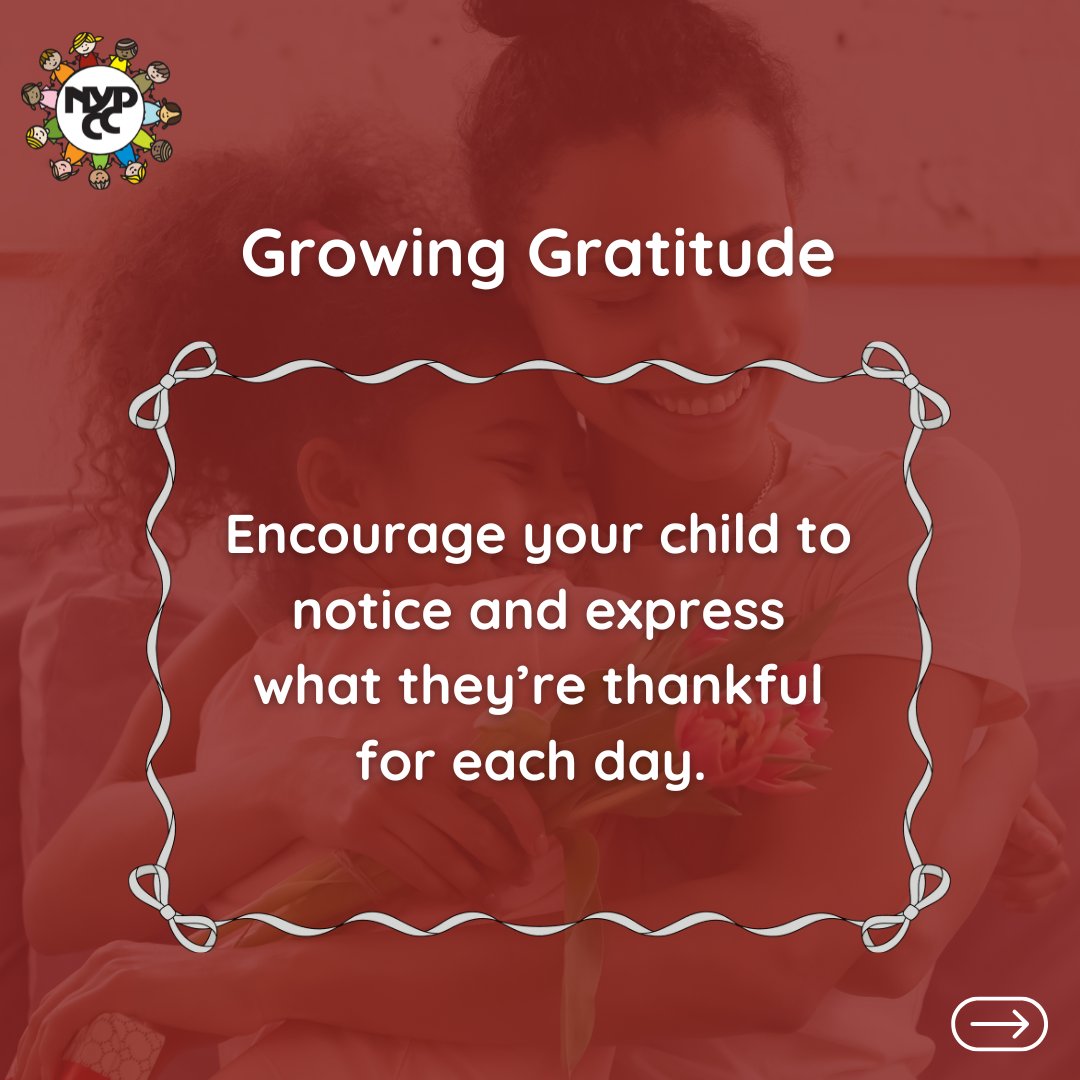 NYPCC1's tweet image. This week’s #TeachableTuesday focuses on Teaching Gratitude! 🙏 Help your child express thanks for friends, meals, or fun moments. It builds positivity and emotional skills. 💛 #NYPCC #CaringForTheCommunity #ParentingTips #EmotionalWellness #TeachableTuesday