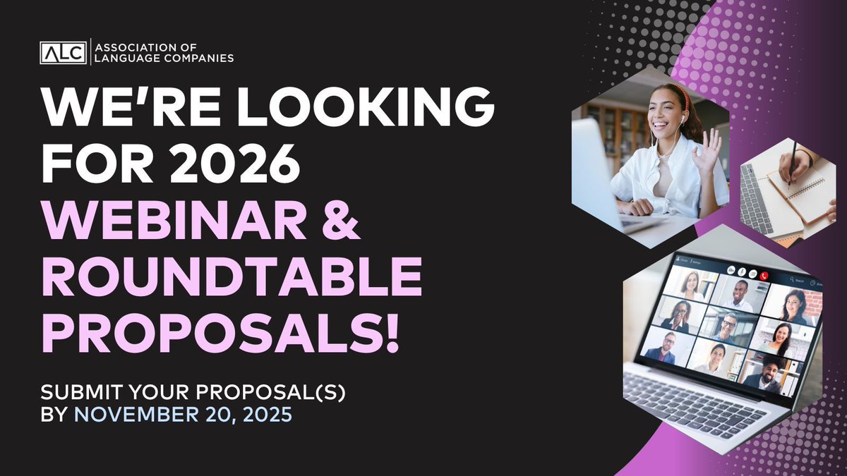ALC_US's tweet image. Have insights worth sharing? 🌟 Apply to present a webinar or roundtable with ALC in 2026 and connect with professionals eager to learn from you.

👇Submit your proposal by the 20th!
alcus.org/events/EventDe…