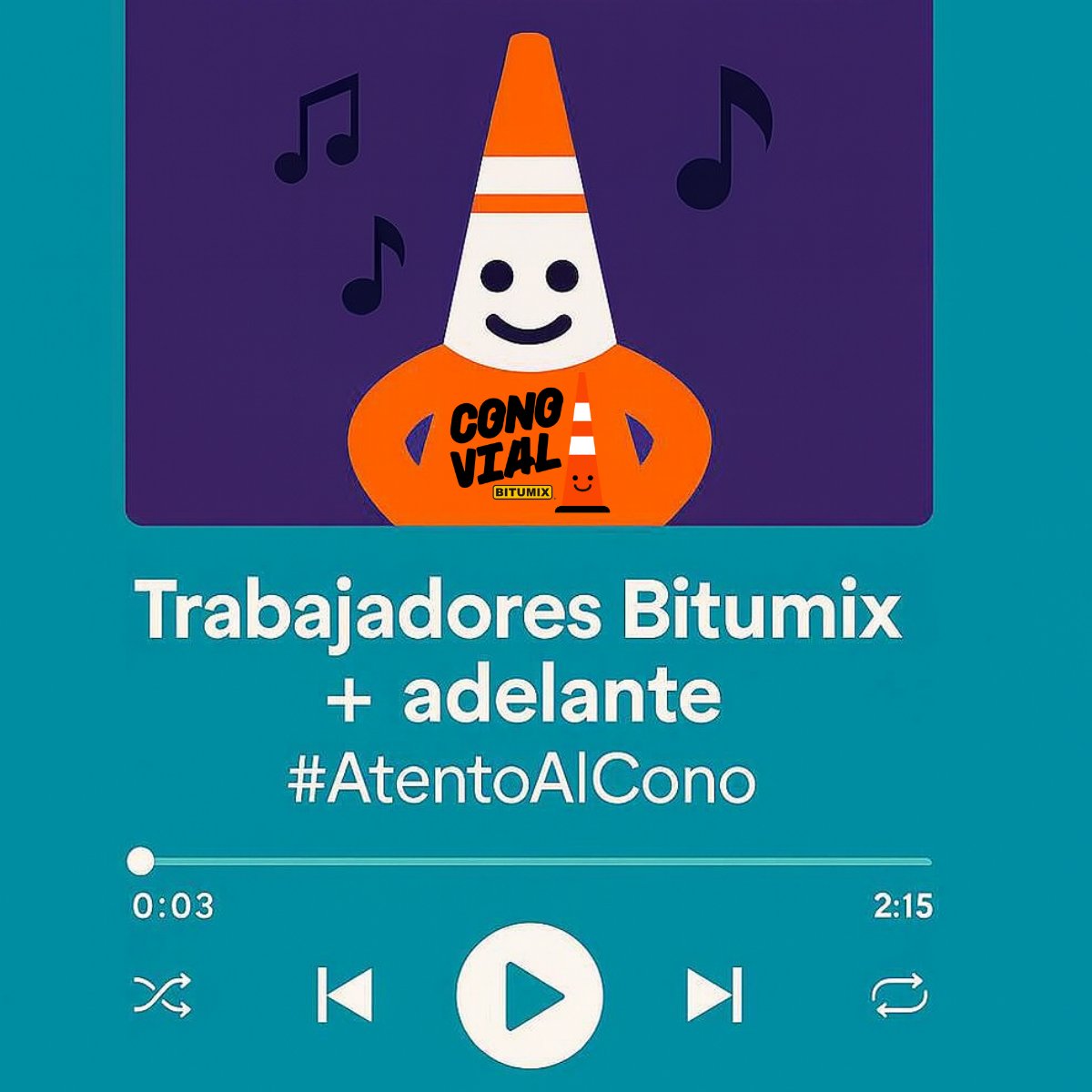🎶 Cambiar la canción no debería cambiar el destino de alguien ⏭ Cada vez que buscas “la playlist perfecta” al volante, arriesgas vidas. Detrás de cada cono hay un trabajador, y detrás de él, una familia. #OjosEnLaRuta #ConoVial #SeguridadVial #AtentoAlCono #Bitumix