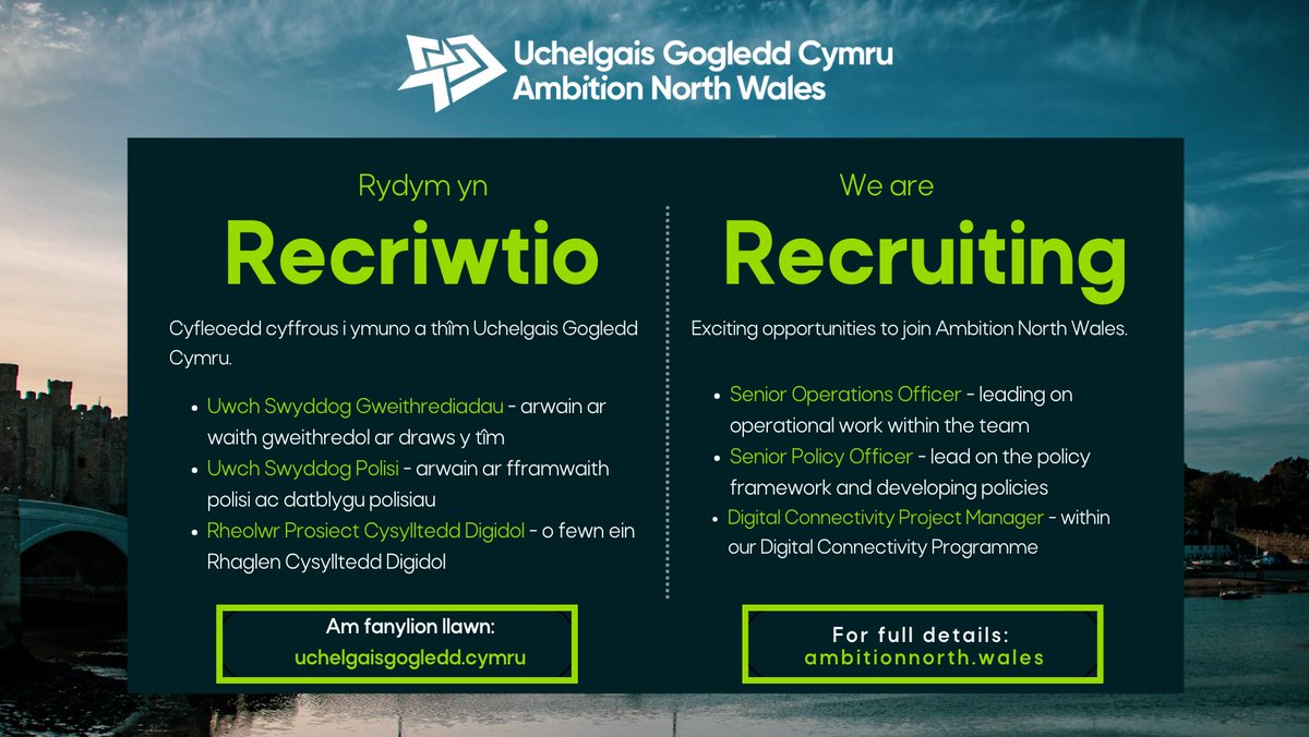 3️⃣SWYDD
😁Ymunwch â'n tîm o unigolion angerddol a brwdfrydig sy'n falch o fod yn rhan o ddatblygu economi Gogledd Cymru:

💫Uwch Swyddog Gweithrediadau
✍️Uwch Swyddog Polisi
🌐Rheolwr Prosiect Cysylltedd Digidol

📅10am, 10/11/2025
👇
ow.ly/6zhi50WG0Tl