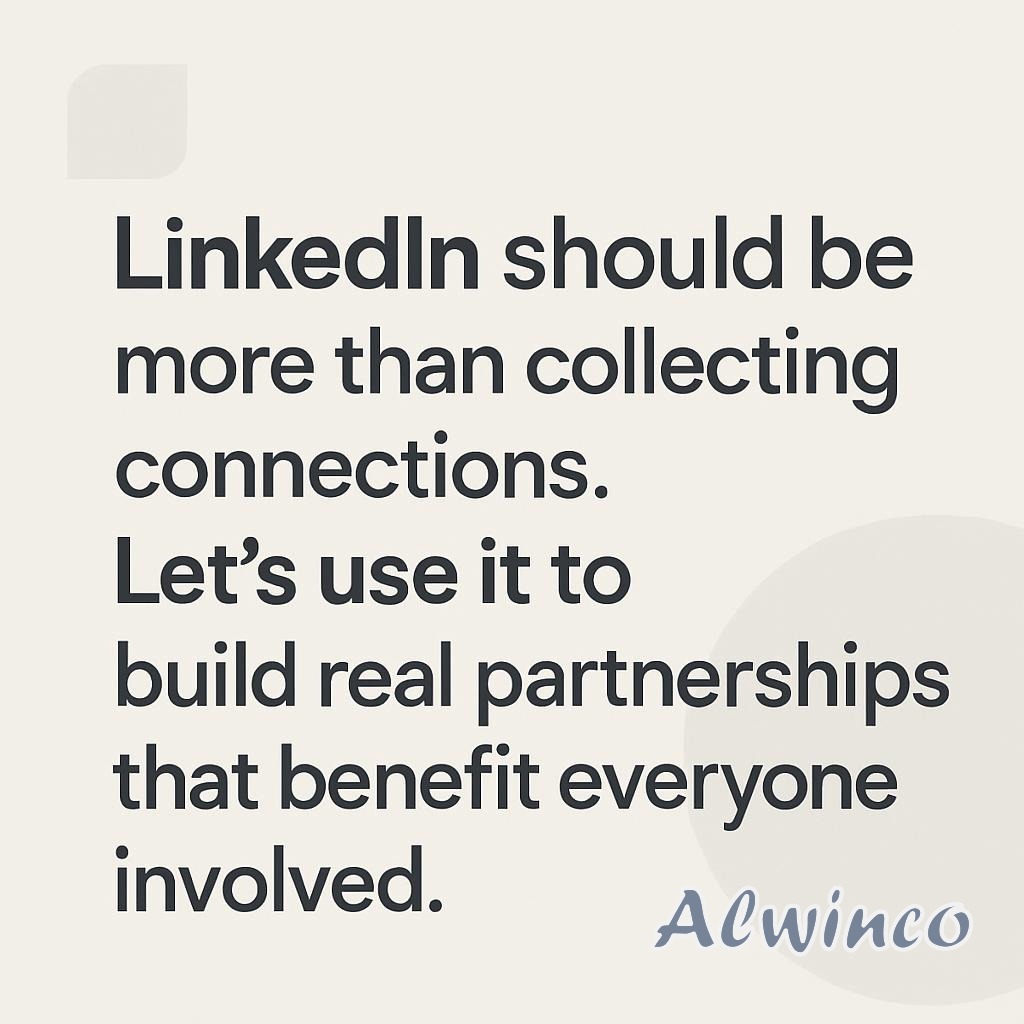 Alwinco's tweet image. LinkedIn should be more than collecting connections. Let’s use it to build real partnerships that benefit everyone involved.
#BusinessNetworking #SouthAfrica

Read more! - f.mtr.cool/vsdjlznkkm

@SteynCity_Golf
@GMAgauteng
@TheSAnews