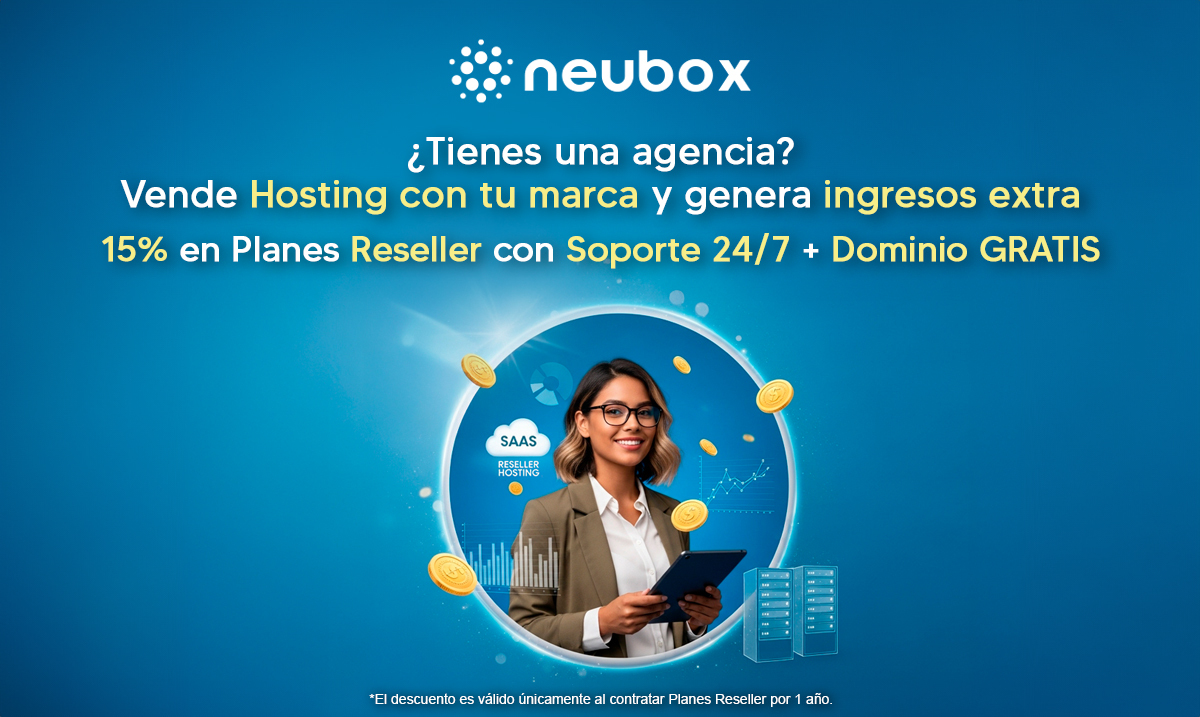 📊​ ¡Inicia tu propio negocio digital y conviértete en proveedor de Hosting! 💻 Aprovecha un 15% de descuento en Planes Reseller con Dominio GRATIS, emprende HOY con NEUBOX.

​​Únicamente del 3 al 14 de Noviembre de 2025.

Código: RESELLER1125

Info: neubox.com/promociones/re…