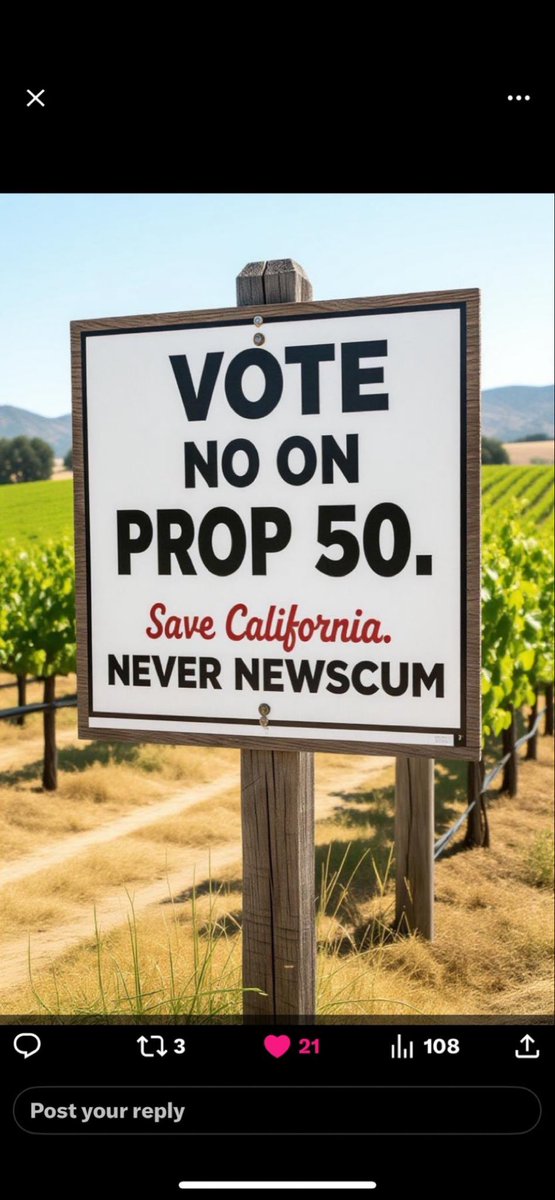 DonDiaz08's tweet photo. VOTE NO ON #GaslightingGavin’s aka Gov Gerrymander Prop 50!!!! VOTE NO TO MORE DEMOCRAT GERRYMANDERING!!!!! Dems like Gov High Speed Rail To Nowhere Newscum Have DESTROYED #Commiefornia!! #EnoughIsEnough!! Vote No On Prop 50!!!! Tell #LameDuckNewscum HELL NO TO DEM GERRYMANDERING!!!!!