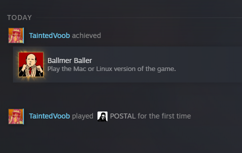 voobooguru's tweet photo. Had to make a virtual machine just to get this achievement in Postal https://t.co/mI7zdlUb3q