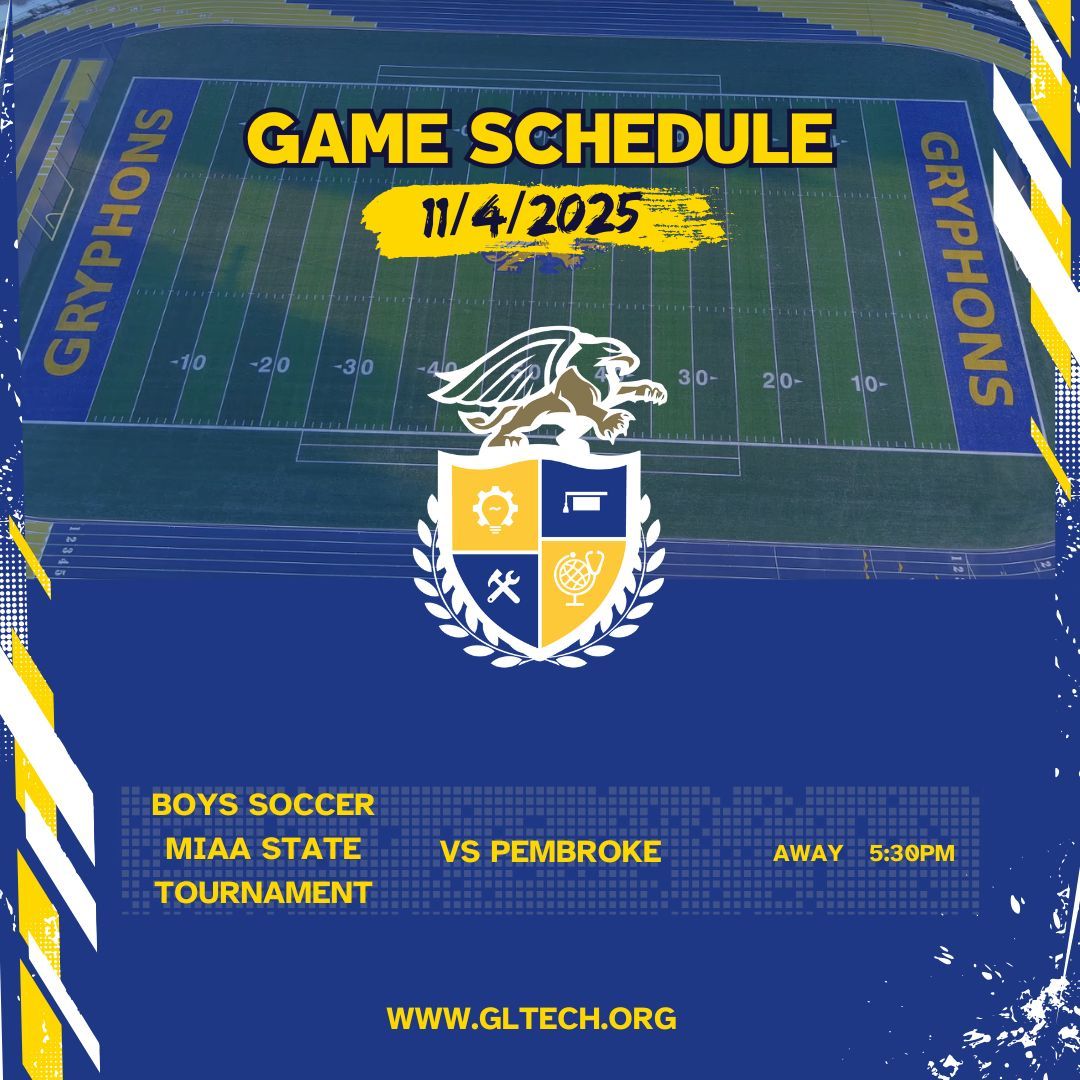 GrLowellTech_HS's tweet image. Tournament Time! 🏆 Our Boys Soccer team is on the road for the MIAA State Tournament!

Boys Soccer @ Pembroke | 5:30 PM ⚽ 

Good luck, Gryphons! Bring home the win! 💪 #GLTECH #GLTHS #CTE #GameDay #GryphonPride #MIAA