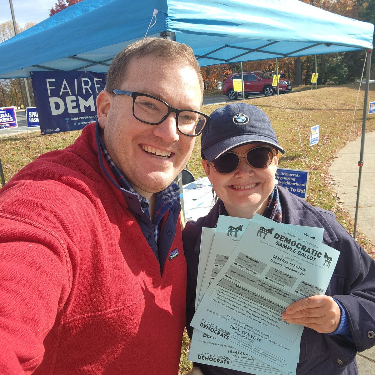 Hit up Spring Hill Elementary, McLean High, Spring Hill Rec, and Colvin Run Elementary. Ran into some celebrities like our former First Lady and my dad! Get out and vote!
<a href="/SpanbergerForVA/">Abigail Spanberger</a> <a href="/SenatorHashmi/">Senator Hashmi</a>