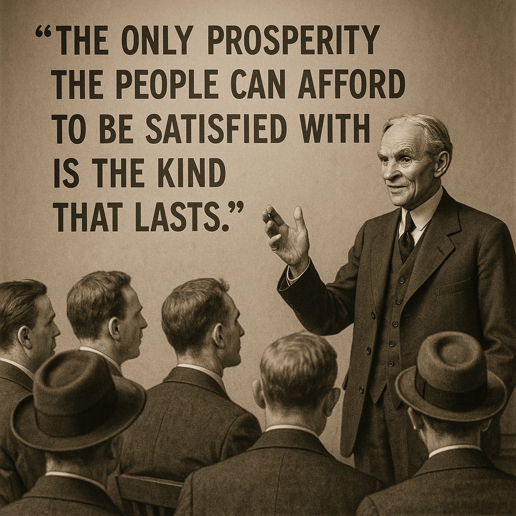 rebirthofthewo1's tweet image. “The only prosperity the people can afford to be satisfied with is the kind that lasts.” -Henry Ford

#history #knowledgeispower #Ford