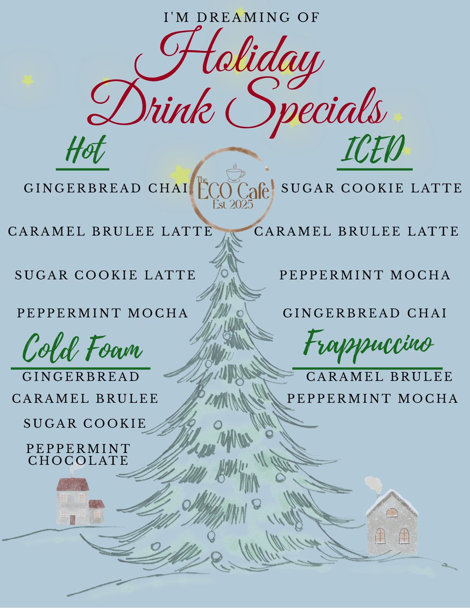Starting this Thursday at The Eco Cafe! Come enjoy the last few days of our Fall Specials before they are gone!