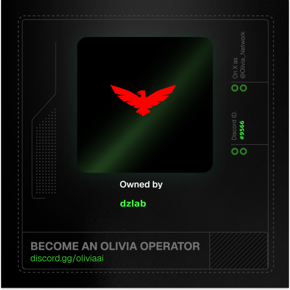 Dzlab2's tweet photo. I am now verified early to the global AI infrastructure layer.

Just claimed my Olivia Module.

It serves as proof that I build where agents scale and earn.

The future runs here w/ @OliviaAI 

https://t.co/dPdaHd5JQu https://t.co/wdYGNidS2B
