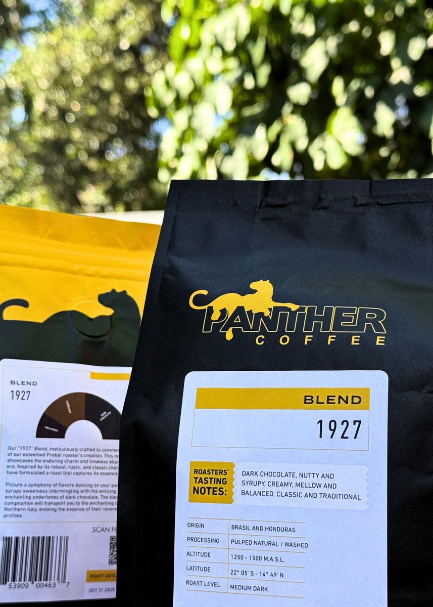 Did you know you can order some of your Panther favorites online?
☕️ 1927 is a bold, darker roast with notes of rich dark chocolate, perfect for those who like a full-bodied cup.
Order yours now at panthercoffee.com!
