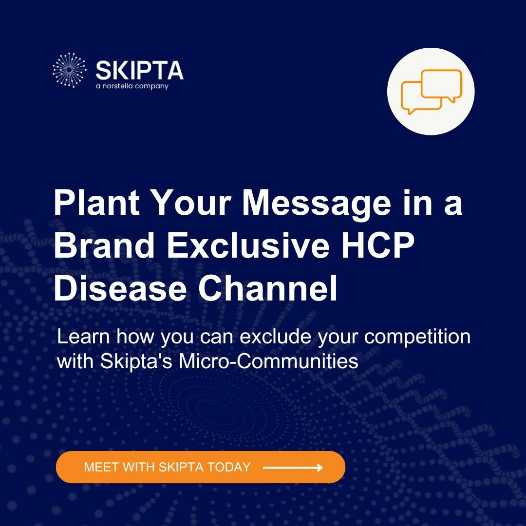 SkiptaTech's tweet image. Skipta is the only private, content-rich hub where  50+ condition-based micro-communities provide your team with direct access to verified physicians and specialists. 

See how Skipta’s micro-communities help you reach key HCPs at the right moment. 

➡️ vist.ly/4cu3a
