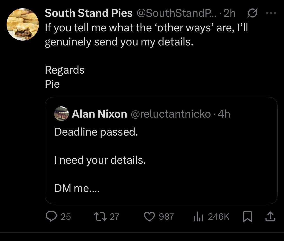 Never thought I’d see the day Alan Nixon would be beefing with a pie on here 💀