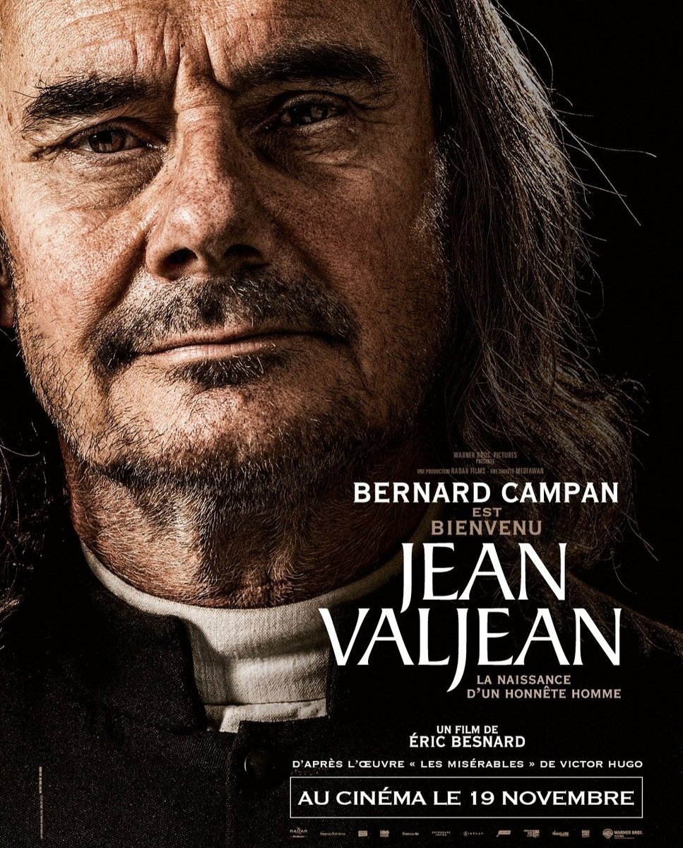 Affiches personnages pour Jean Valjean d'Eric Besnard avec Grégory Gadebois, Bernard Campan, Isabelle Carré et Alexandra Lamy en vedette, en salles dès le 19 novembre prochain.