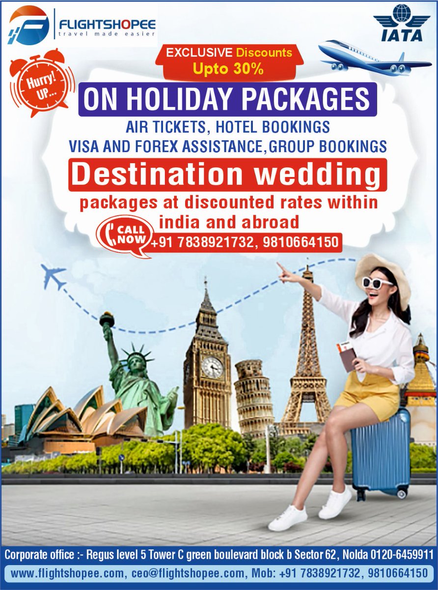 ShopeeFlight's tweet photo. FLIGHTSHOPEE HOLIDAY PACKAGES ! https://t.co/kXiOjqlPPA