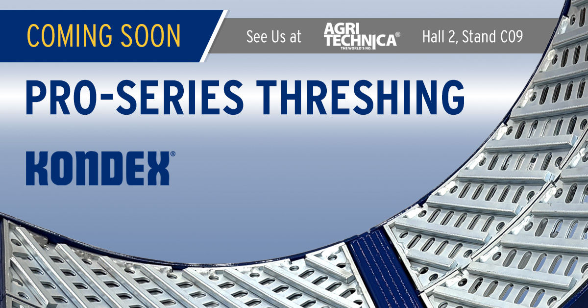 Kondex is redefining threshing!
See the next-level KX7 Pro-Series concaves at <a href="/AGRITECHNICA/">AGRITECHNICA</a> 2025 — delivering more control, more precision, and more performance.
👀 Get a first look in Hannover or follow us for launch updates!
#KX7concaves #PrecisionAg  #AgTech #HarvestInnovation