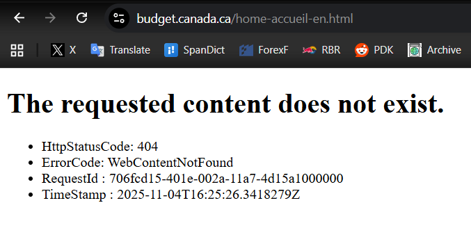 I just tried accessing the Canadian Budget.

The irony...