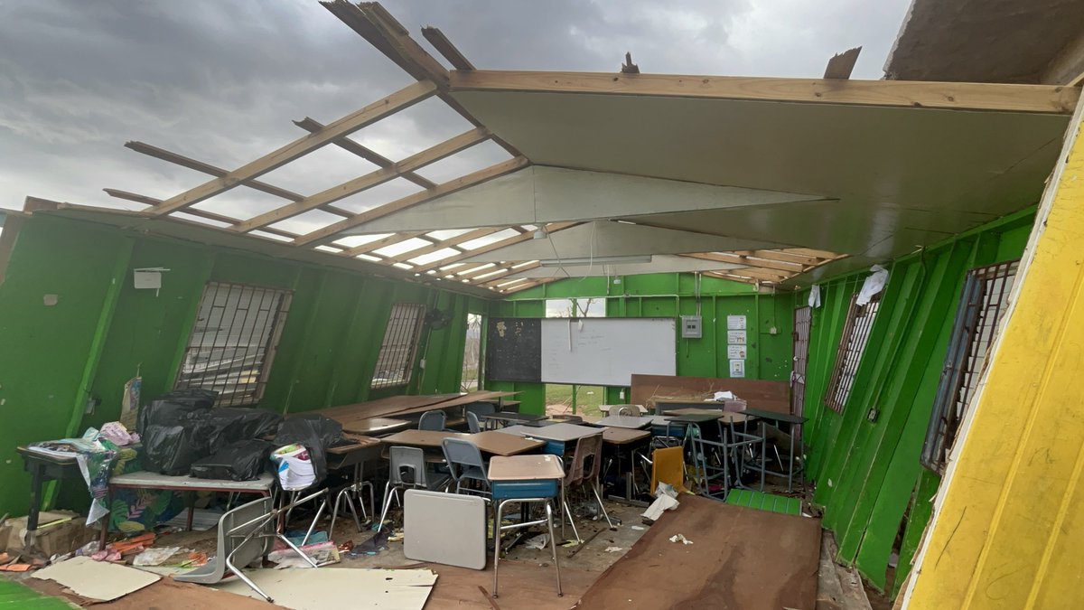 In the wake of devastation caused by #HurricaneMelissa, Holland Primary School in St Elizabeth was almost completely destroyed. A JRC team visited on Nov 2 to carry out assessments and distribute relief items. #JRCcares #jamaicaredcross
