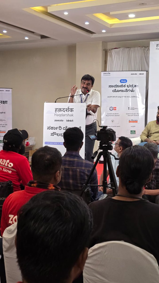 The Govt of Karnataka welcomes the <a href="/zomato/">zomato</a>  &amp; <a href="/letsblinkit/">Blinkit</a>  initiative supporting gig workers’ social security. Under the Karnataka Gig Workers Social Security Act, we ensure welfare through registration, payout-based contributions &amp; a dedicated Social Security Board. #GigEconomy