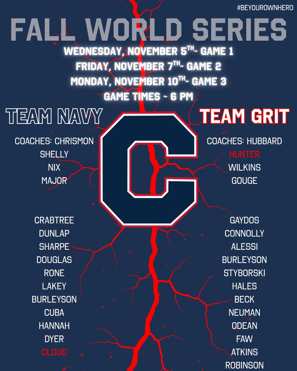 The slate is set for our Fall World Series. Who's going to come out on top? 👀 #BeYourOwnHero