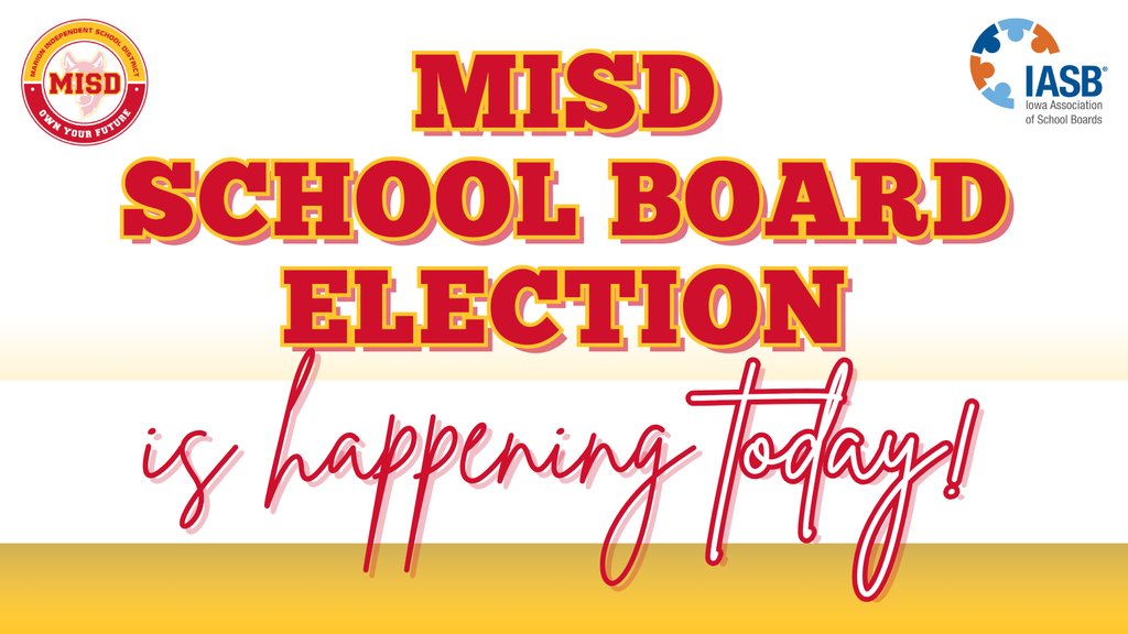 Today is Election Day in MISD, and polls are open from 7am-8pm. 🗳️

Our registered candidates are:
✅ Bryan Fentress
✅ Shari Funck
✅ Angelica Vannatta

#MISDInspire #MISDOwnYourFuture