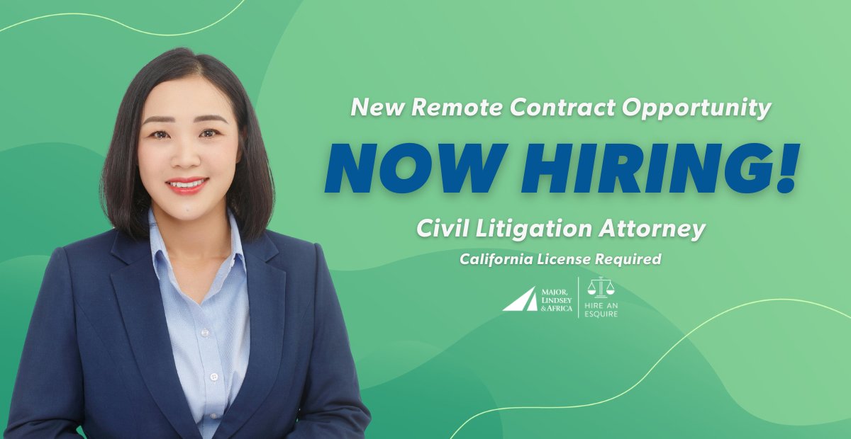 Our client is hiring a Civil Litigation attorney!

▶️Remote or On-Site in Los Angeles, CA
▶️Part-Time (16-34 hours/wk)
▶️Job Duration: approx. 3-6 months
▶️California Bar license require

See more details &amp; Apply now!: bit.ly/4oXU8X7
#HireanEsquire #AttorneyJobs
