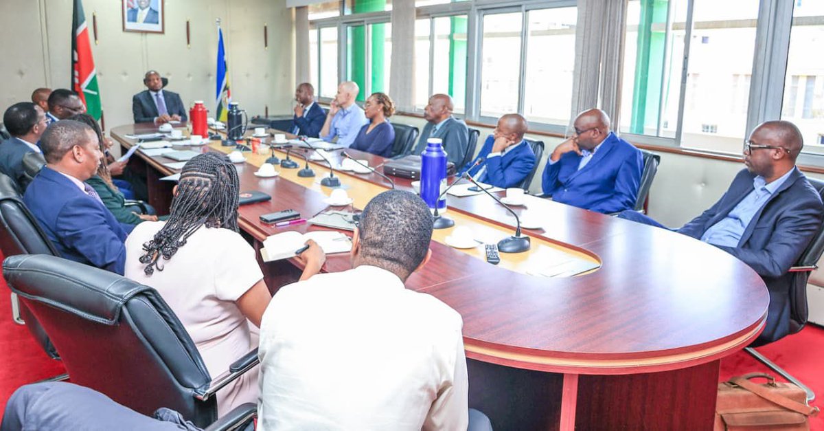 jmueke's tweet photo. The dairy sector remains a key government priority — creating jobs, ensuring food security and driving rural growth. 

Together with CS Hon. Mutahi Kagwe, we held a productive meeting with the Kenya Dairy Processors Association (KDPA) led by Interim Chair Kenneth Gitonga, focusing on making dairy farming more rewarding through affordable feeds, quality-based milk payments and opening up markets locally and abroad for Kenyan milk.

We remain committed to building a resilient, inclusive, and profitable dairy industry that truly benefits our farmers. 

#mkulimakwanza  #BetaKilimo