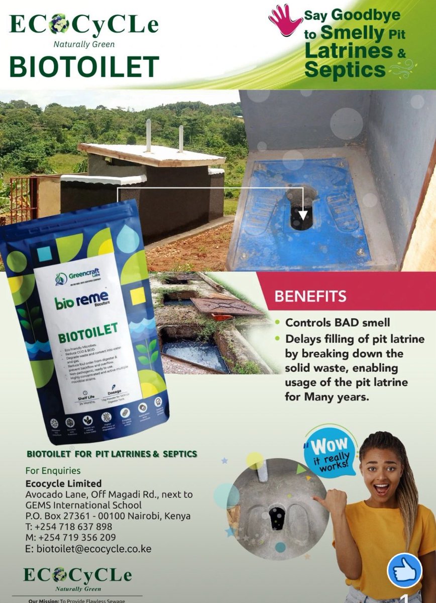 𝐅𝐄𝐒𝐓𝐈𝐕𝐄 𝐓𝐢𝐦𝐞𝐬= 𝐕𝐈𝐋𝐋𝐀𝐆𝐄 𝐓𝐢𝐦𝐞S!
WORRIED of USHAGO  SMELLY outdoor PiT LATRINEs?
BIOTOILET from Ecocycle ensures a FRESH Experience! NO SMELL! 𝑭𝒆𝒔𝒕𝒊𝒗𝒆 𝑶𝑭𝑭𝑬𝑹 𝑲𝒔𝒉𝒔.4,680.00 𝒑𝒆𝒓 1𝒌𝒈 pack📞0718637898 biotoilet@ecocycle.co.ke