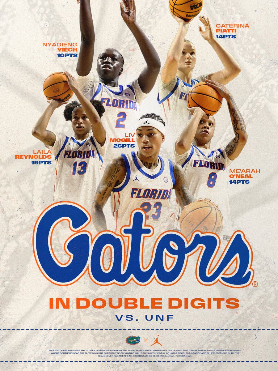 double digit debuts 👏

5 Gators scored double digits in our home opener!