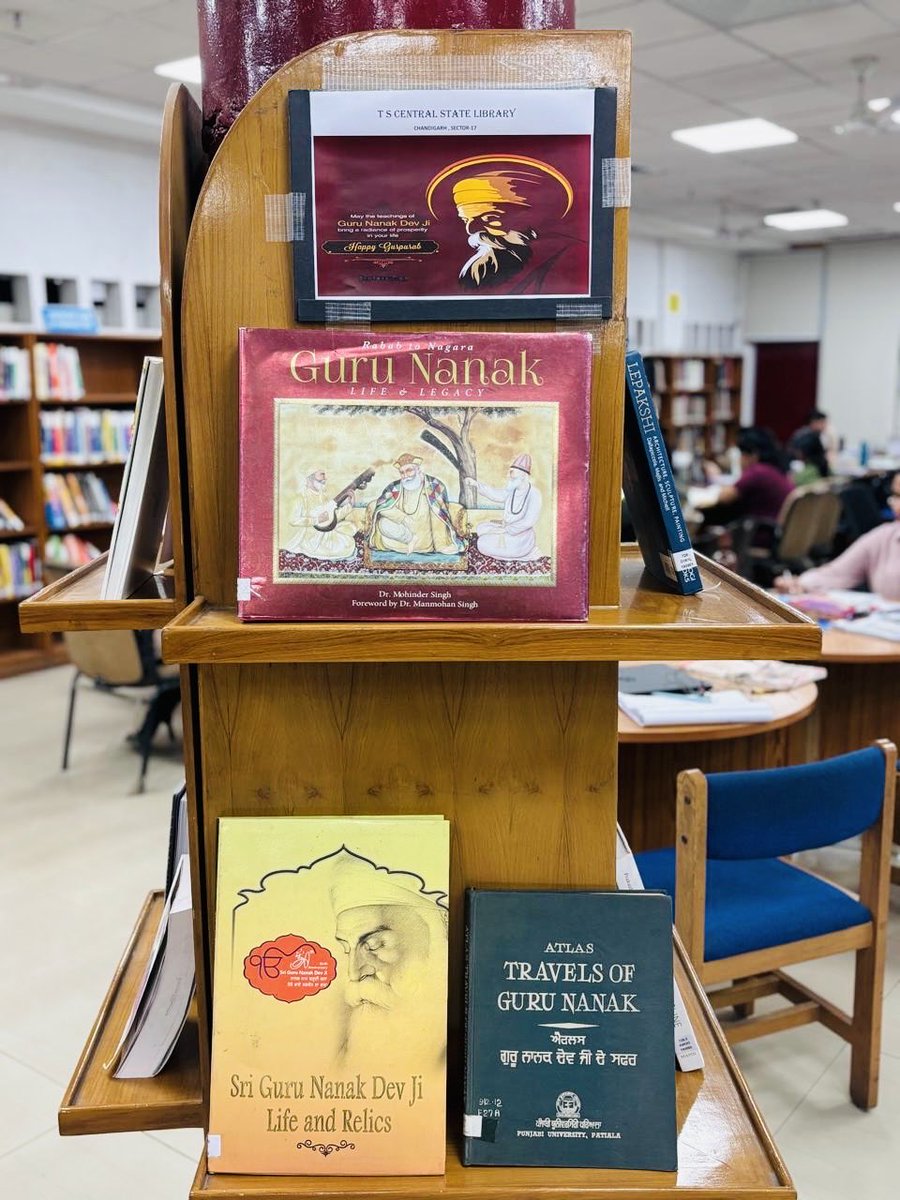TSCSLibrary's tweet image. Book Display organised on the occasion of Birthday of Guru Nanak Dev Ji in the library and branch libraries #GuruNanakJayanti @RrrlfKolkata