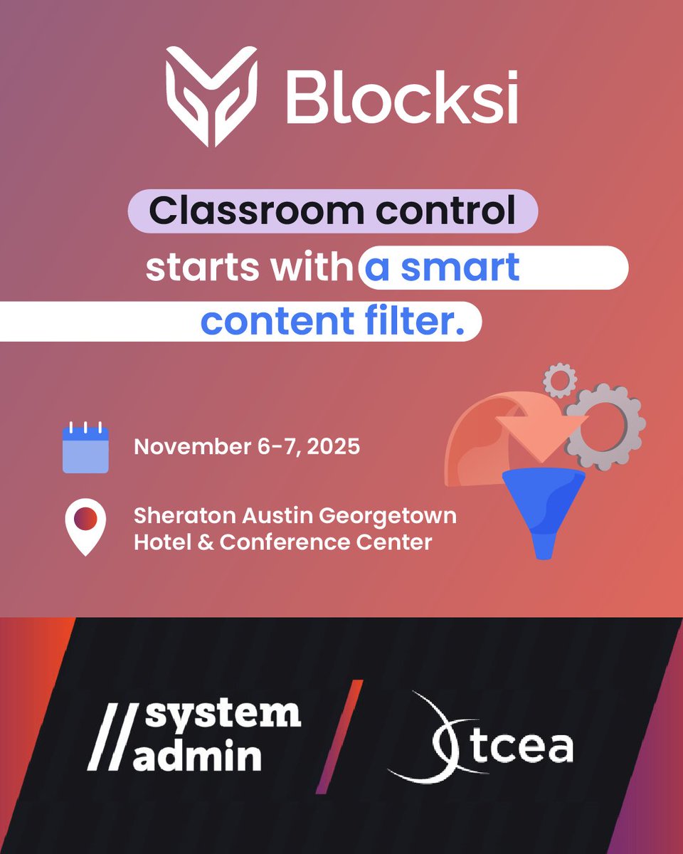 Worried about students bypassing filters or exposing your network to risks?

Visit us at <a href="/TCEA/">TCEA</a> SysAdmin to learn how Blocksi’s AI-powered filtering works 24/7 to block harmful content and keep your network secure.