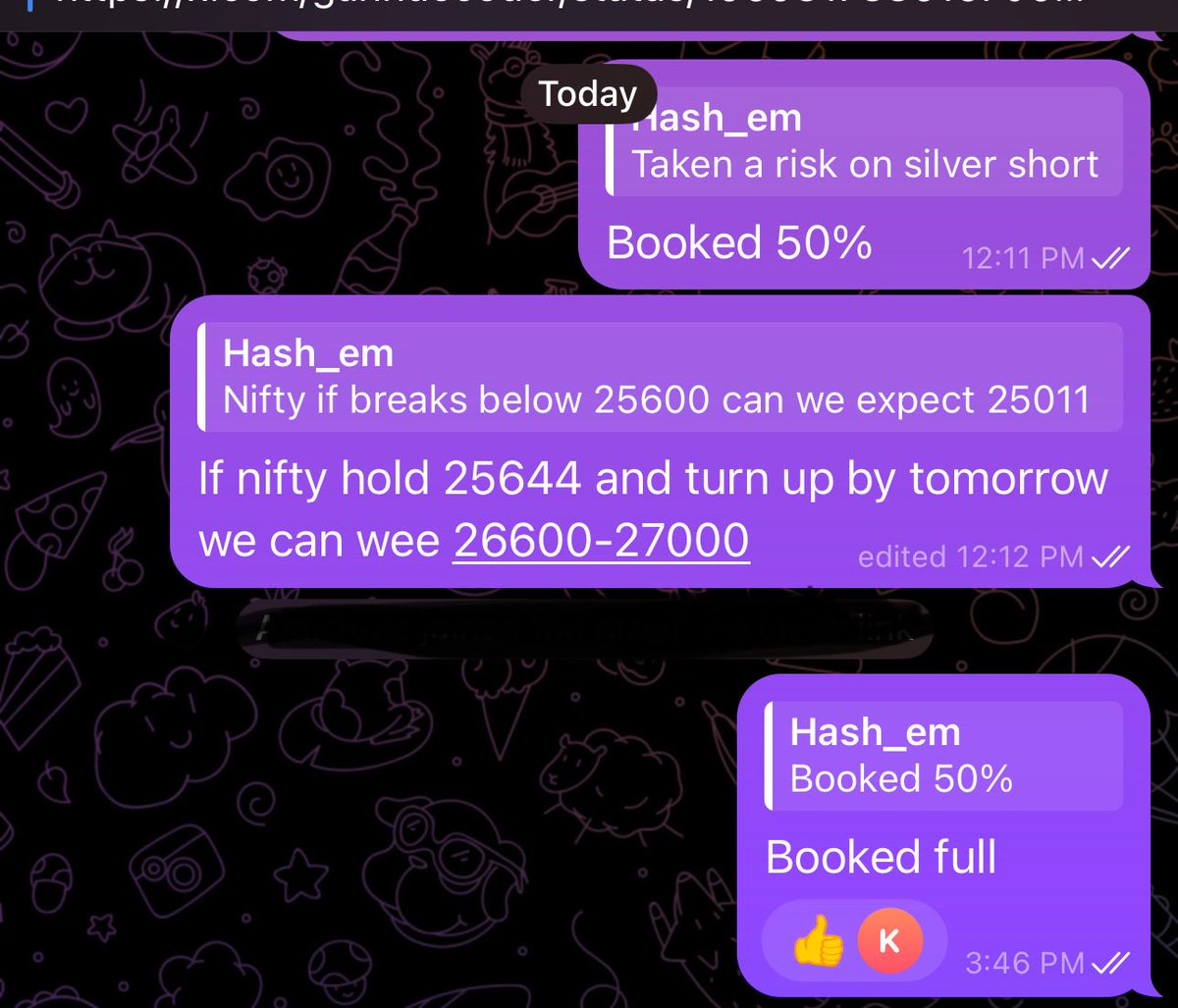 GannDecoder's tweet image. 🪙 Silver Update

• Nov 3 — Taken a short at ₹1,49,700
• Nov 4 — Booked 50% and then fully exited around ₹1,45,700
→ Gain: ~4000 points ≈ ₹1,20,000/- per lot (MCX)
• After booking — Re-entered long, SL = today’s low → risking only the profit from the prior short

#Silver…