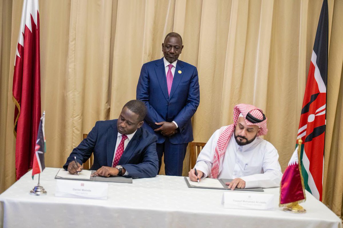 WilliamsRuto's tweet photo. We are strengthening the Kenya–Qatar financial partnership to unlock new investment, accelerate fintech innovation across our two markets, and expand targeted financial collaboration, including in Islamic finance.

In Doha, witnessed the signing of a landmark agreement between the Nairobi International Financial Centre Authority and the Qatar Financial Centre in Doha , a milestone that will position our nations as key gateways for capital flows between Africa and the Gulf.

This cooperation will deepen market access, support business expansion, and create opportunities for growth and jobs, a major step in advancing Kenya’s role as a regional financial hub and driving shared prosperity with our partners in Qatar.