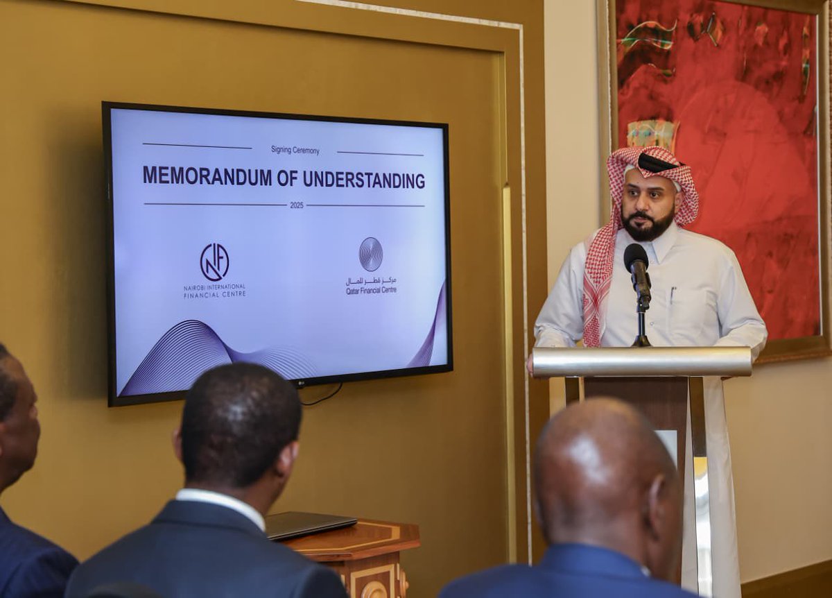 WilliamsRuto's tweet photo. We are strengthening the Kenya–Qatar financial partnership to unlock new investment, accelerate fintech innovation across our two markets, and expand targeted financial collaboration, including in Islamic finance.

In Doha, witnessed the signing of a landmark agreement between the Nairobi International Financial Centre Authority and the Qatar Financial Centre in Doha , a milestone that will position our nations as key gateways for capital flows between Africa and the Gulf.

This cooperation will deepen market access, support business expansion, and create opportunities for growth and jobs, a major step in advancing Kenya’s role as a regional financial hub and driving shared prosperity with our partners in Qatar.