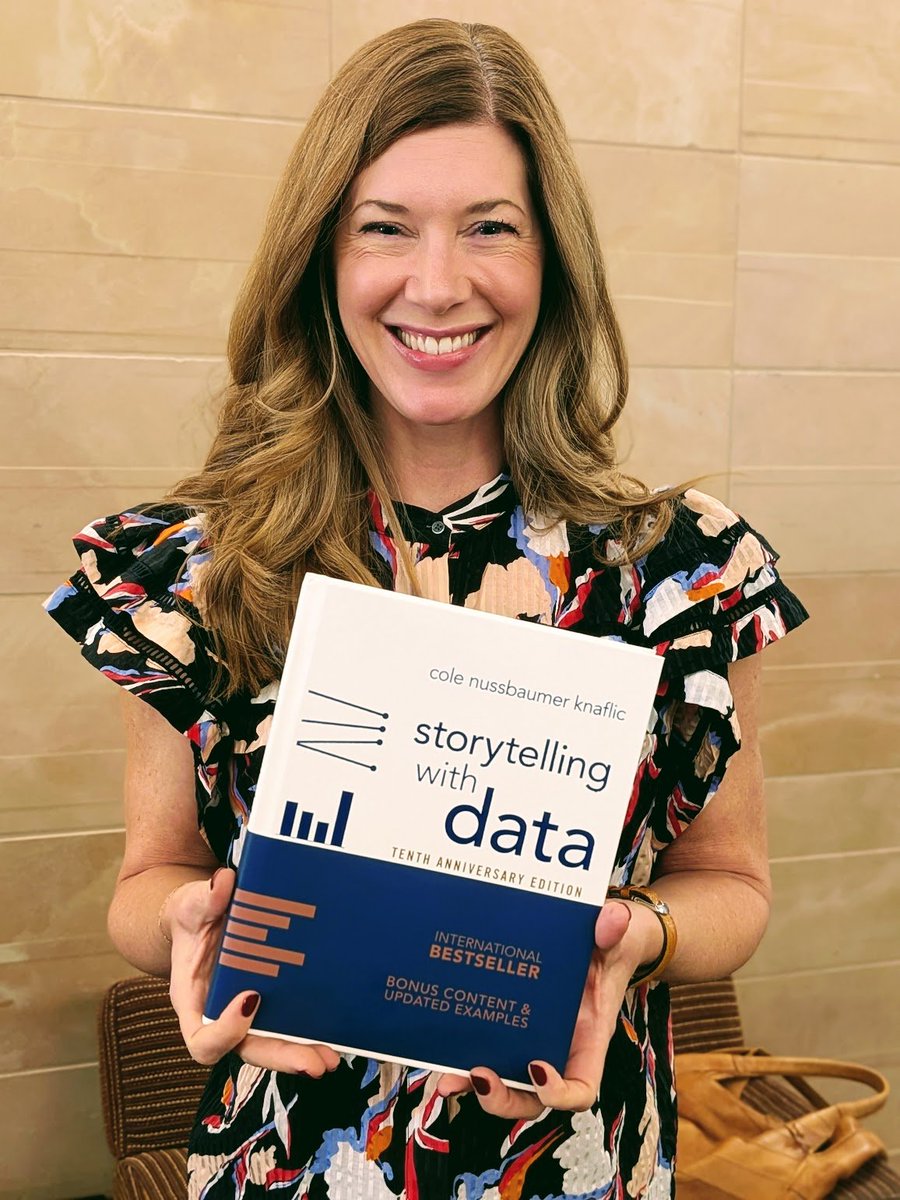 Holding my NEW book for the first time! It's the beautiful 10th anniversary hardcover edition of storytelling with data, refreshed &amp; updated with bonus content. Get yours today! storytellingwithdata.com/SWD10 #SWD10