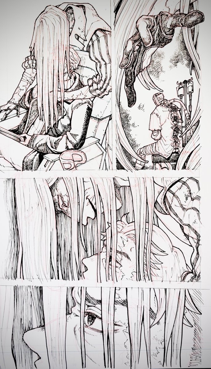 ずっと描きたかった髪カーテンするスッラ🐍 
